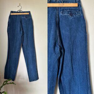 70's Normandee Rose Striped High Waisted Jeans Size 26 x 32